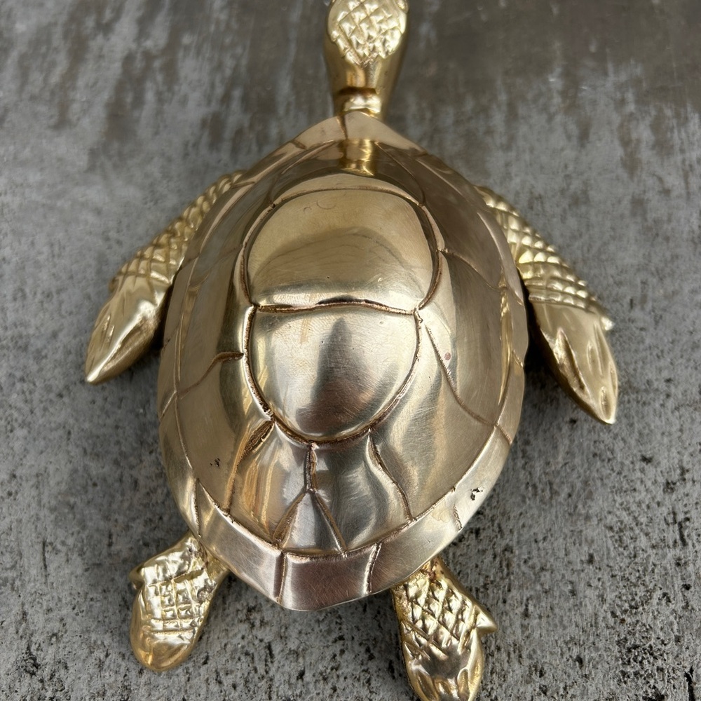 Vintage Brass Turtle Figurine - Picture 2 of 5